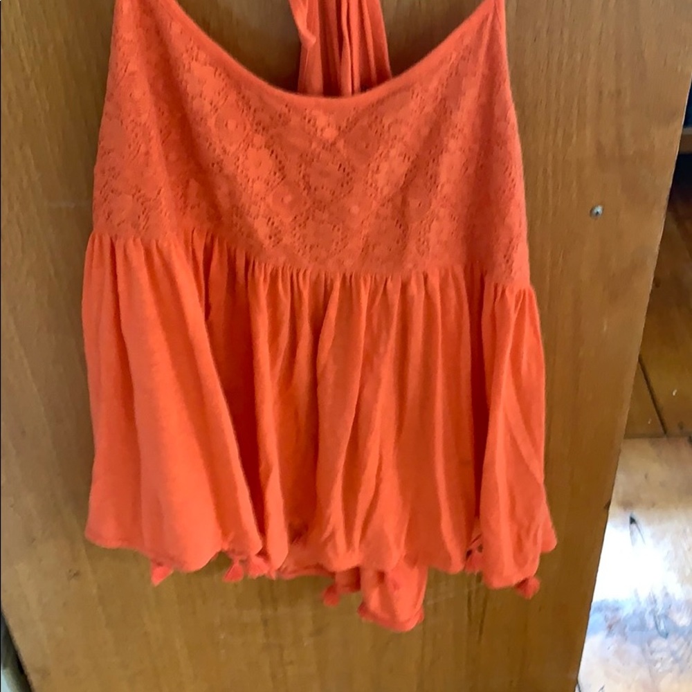 Women’s coral  flowy tank top